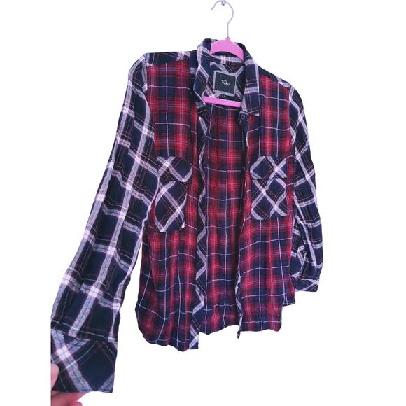 Rails Womens Cabincore Plaid Button Up Flannel Shirt Small Red Navy Western Cozy - Picture 6 of 6